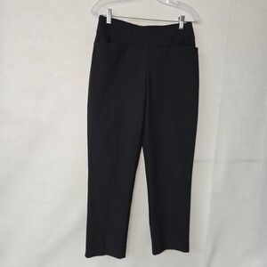 TAIL White Label Black Stretch Ponte Knit Pants Women's Size 8 Cropped Active